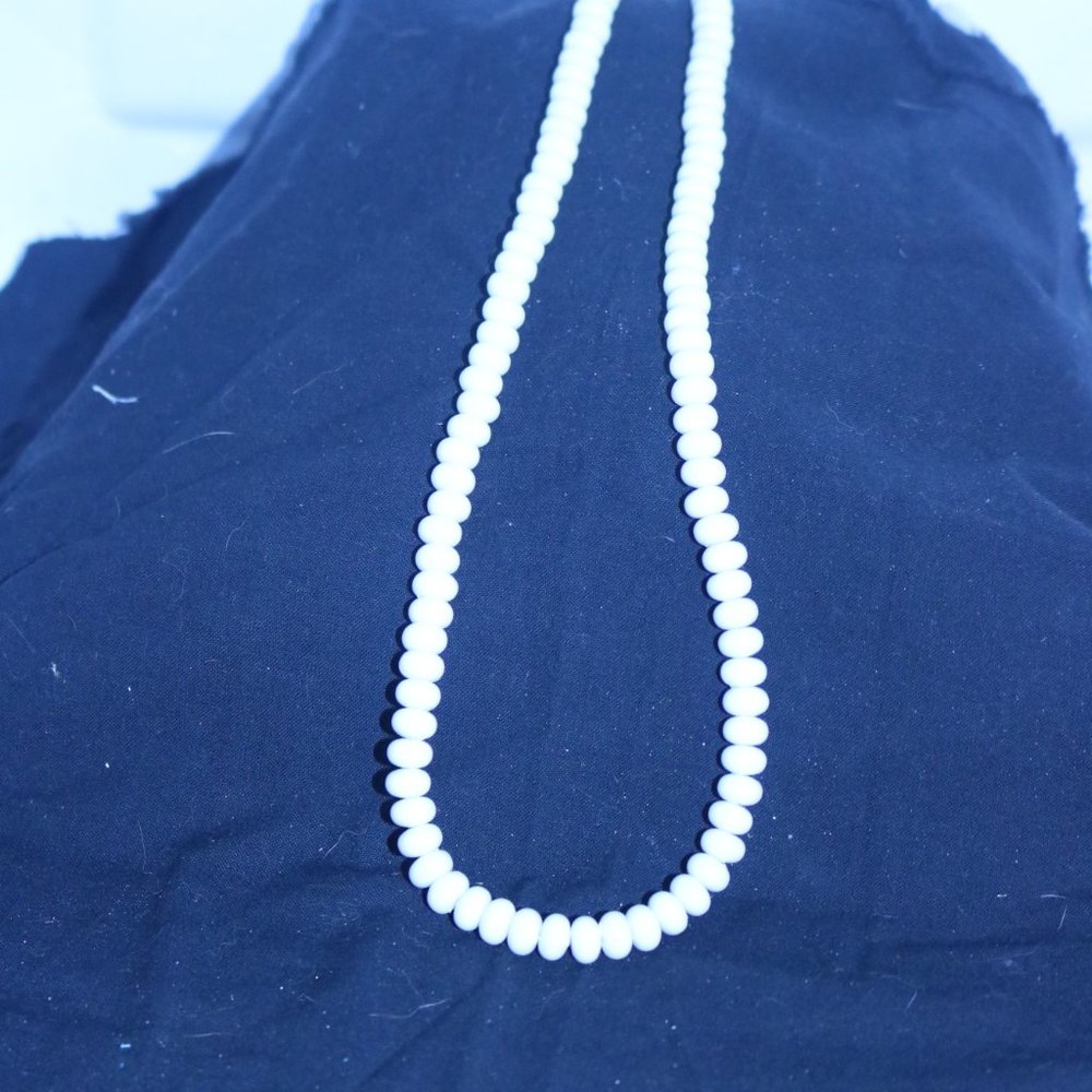 Women s White Plastic Bead Necklace
